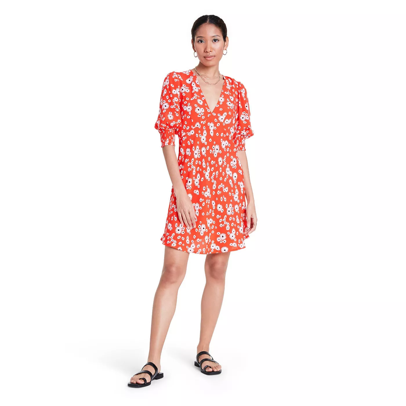 RIXO x Target Floral Puff Sleeve Swing Dress