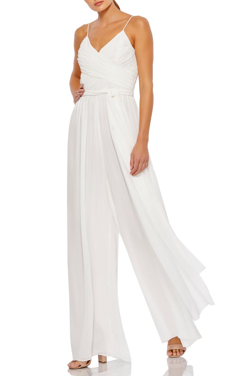 Mac Duggal + Pleated Wide Leg Jumpsuit