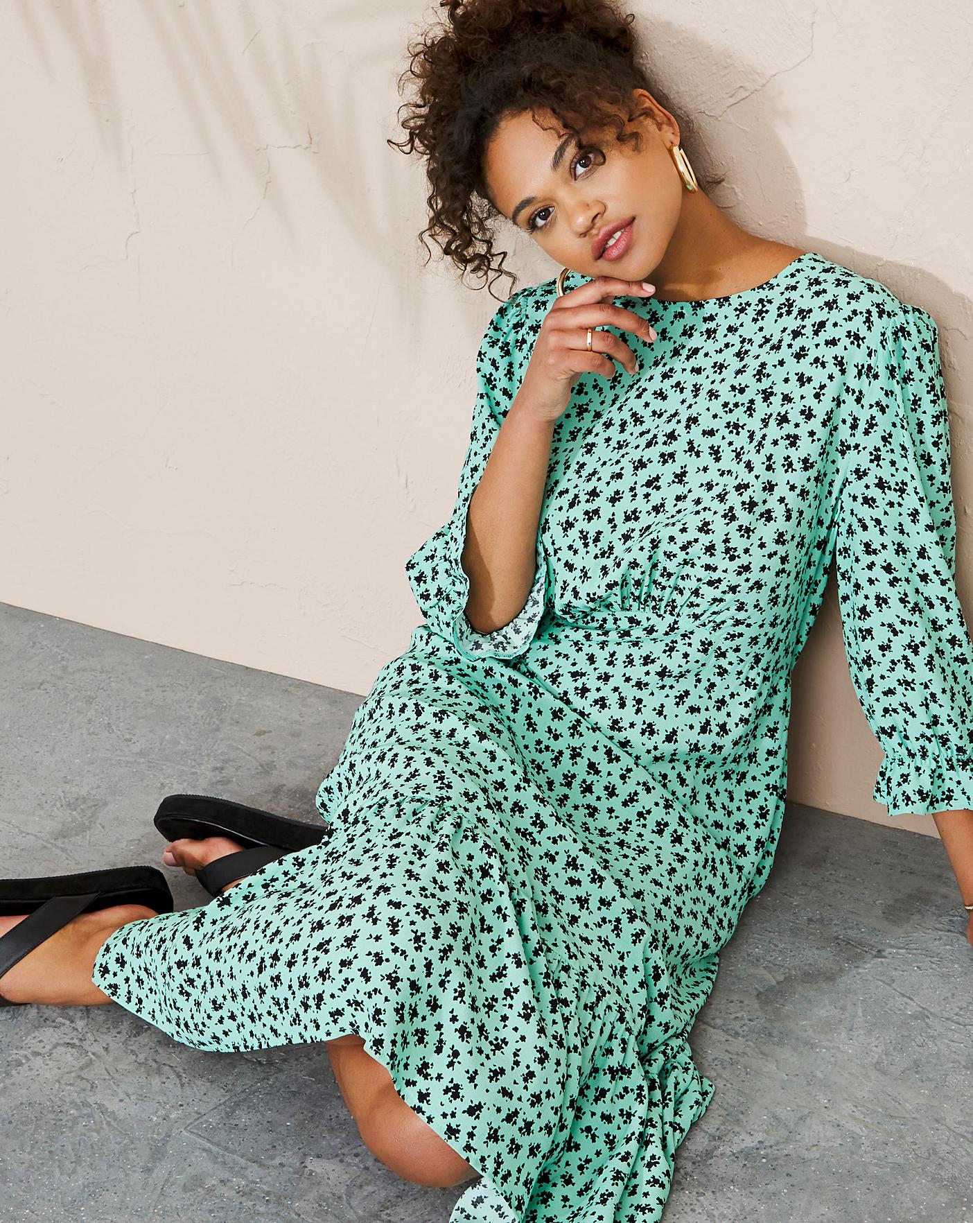 Peplum hem deals midi dress
