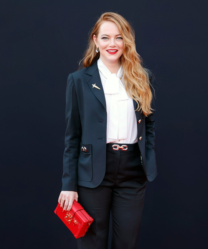 Emma Stone Wore Cruella de Vil LV Suit On Red Carpet