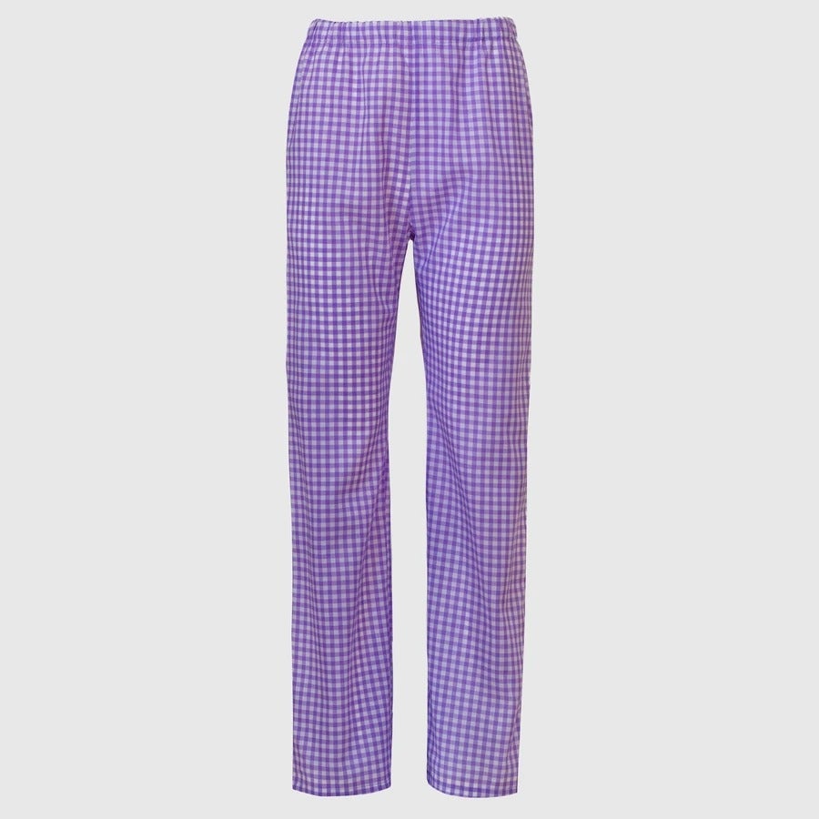 gingham trousers pink