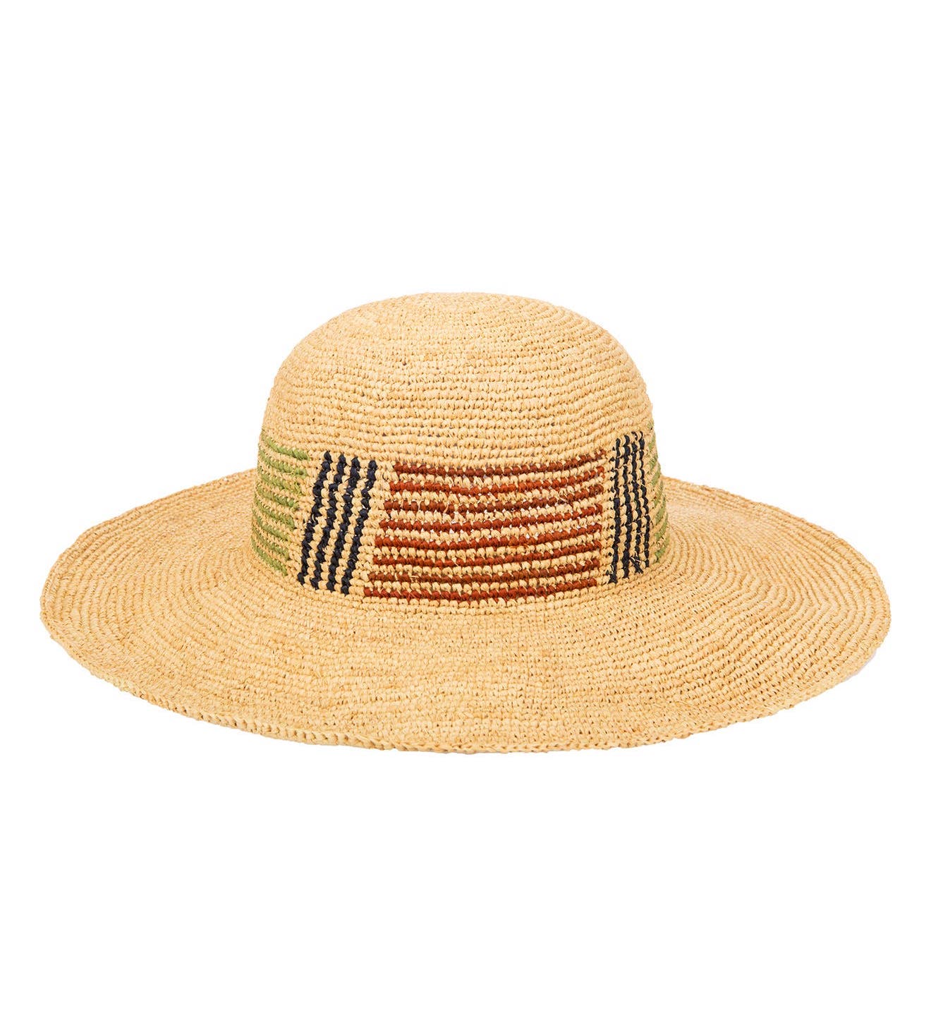 San Diego Hat Company + Linear Pattern Wide Brim Sun Hat