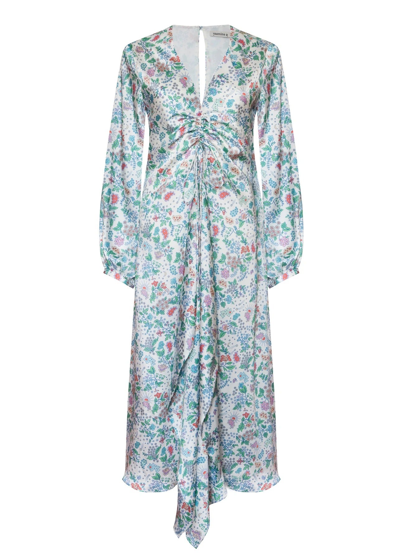 Yasmina Q + Colette Dress in Ivory and Meadow Print