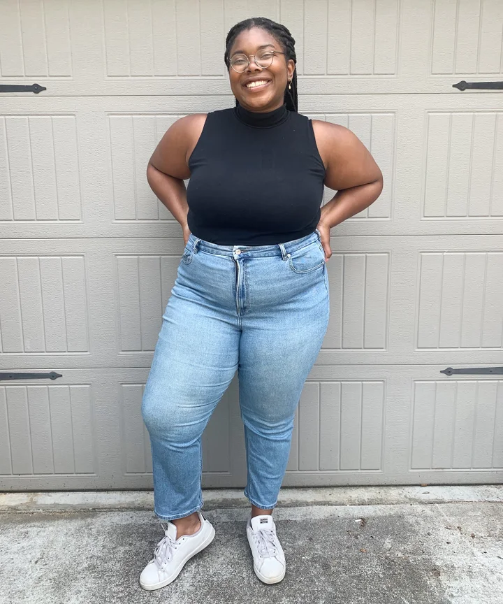 Skinny Jeans Mom Jeans Denim Outfit For Fat Female Black Mom Jean