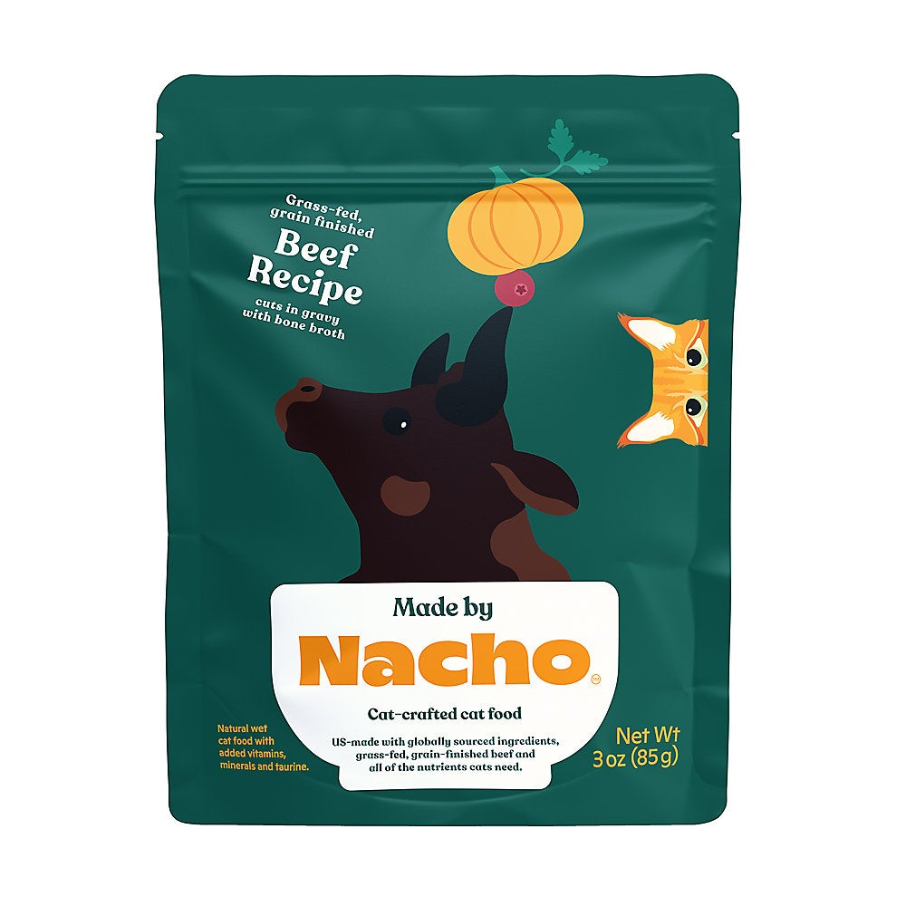 Made By Nacho + Cuts in Gravy with Bone Broth Cat Food 3oz Beef