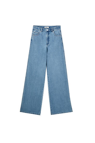 Pull & Bear + High waist wide-leg jeans