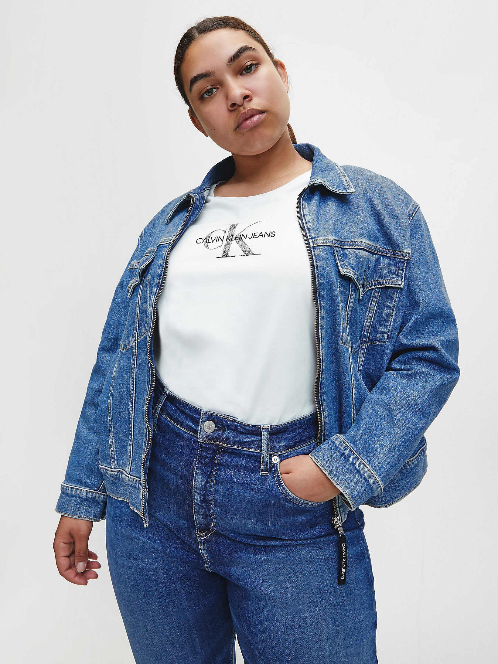 Calvin Klein + Plus Size Denim Jacket