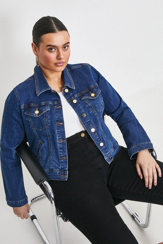 Karen Millen + Curve Organic Western Denim Jacket