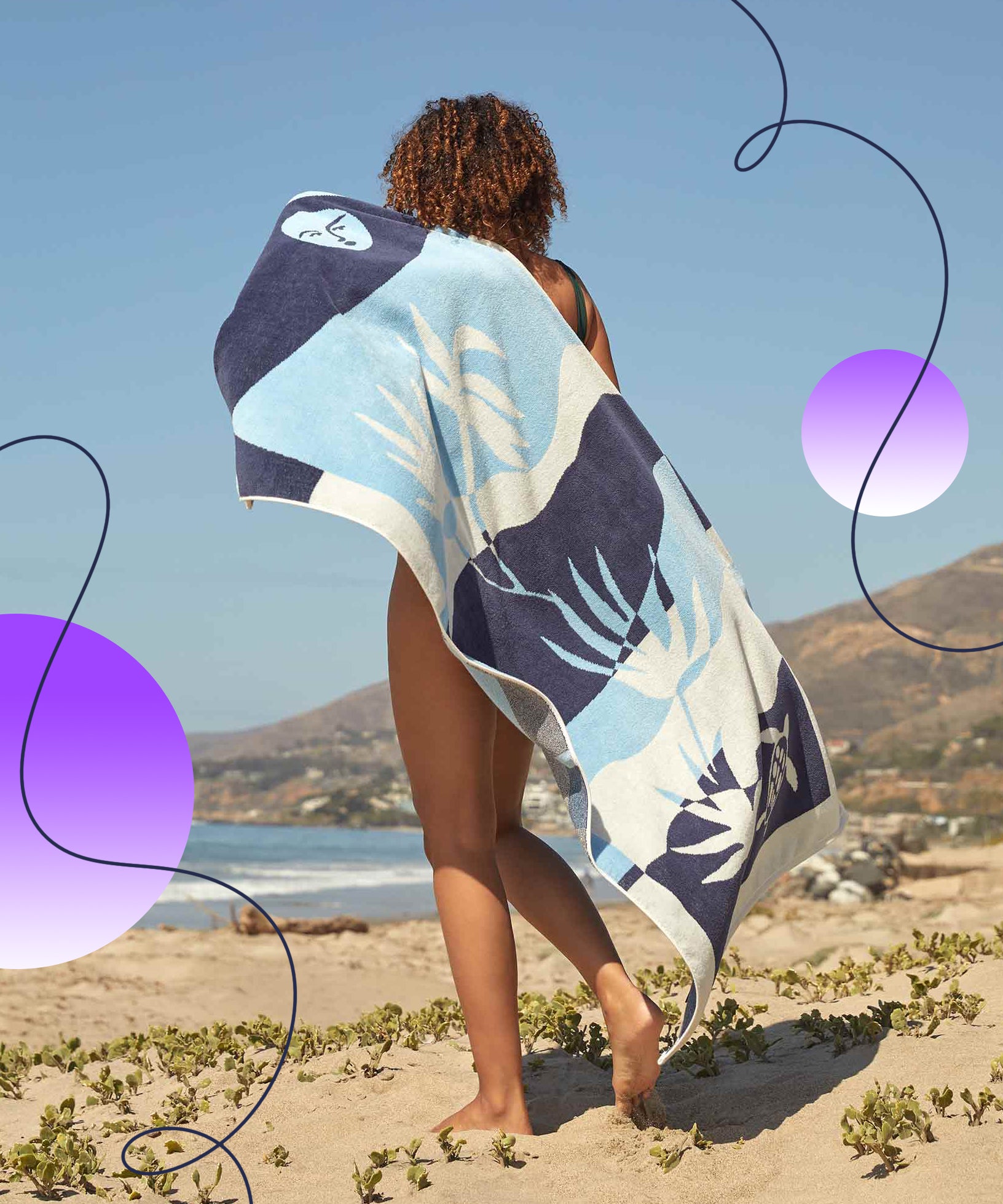 VitalChoice® New Large Microfibre Beach Bath Towel Sports Travel Camping Swimming Lightweight Aloha Summer 