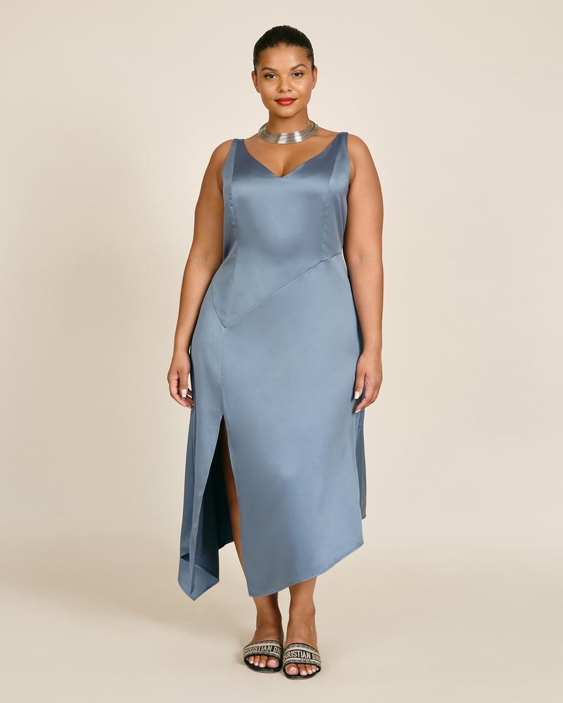 grey wedding guest outfit