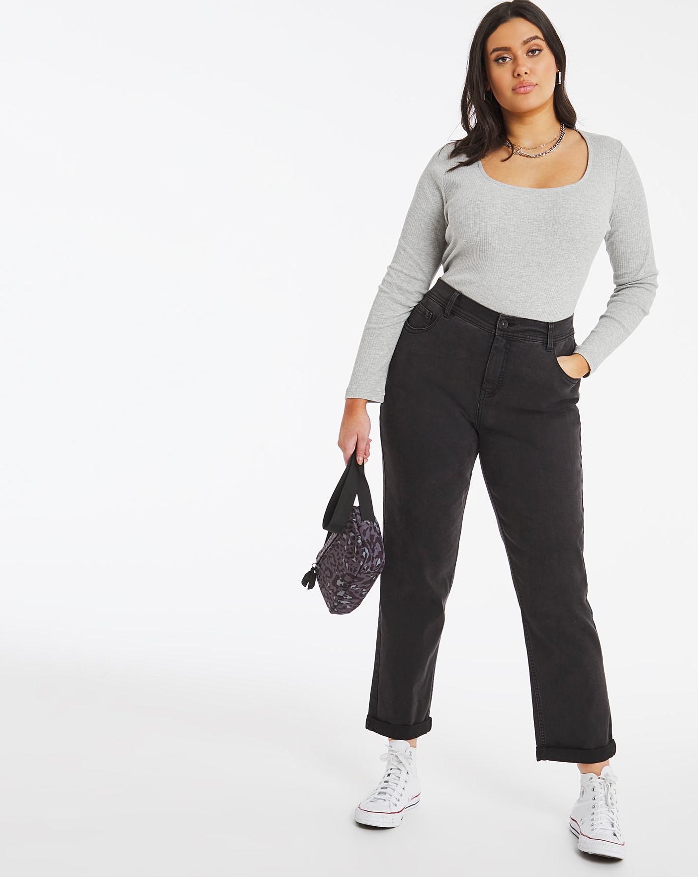 Simply Be + 24/7 Washed Black Boyfriend Jeans made with Organic Cotton