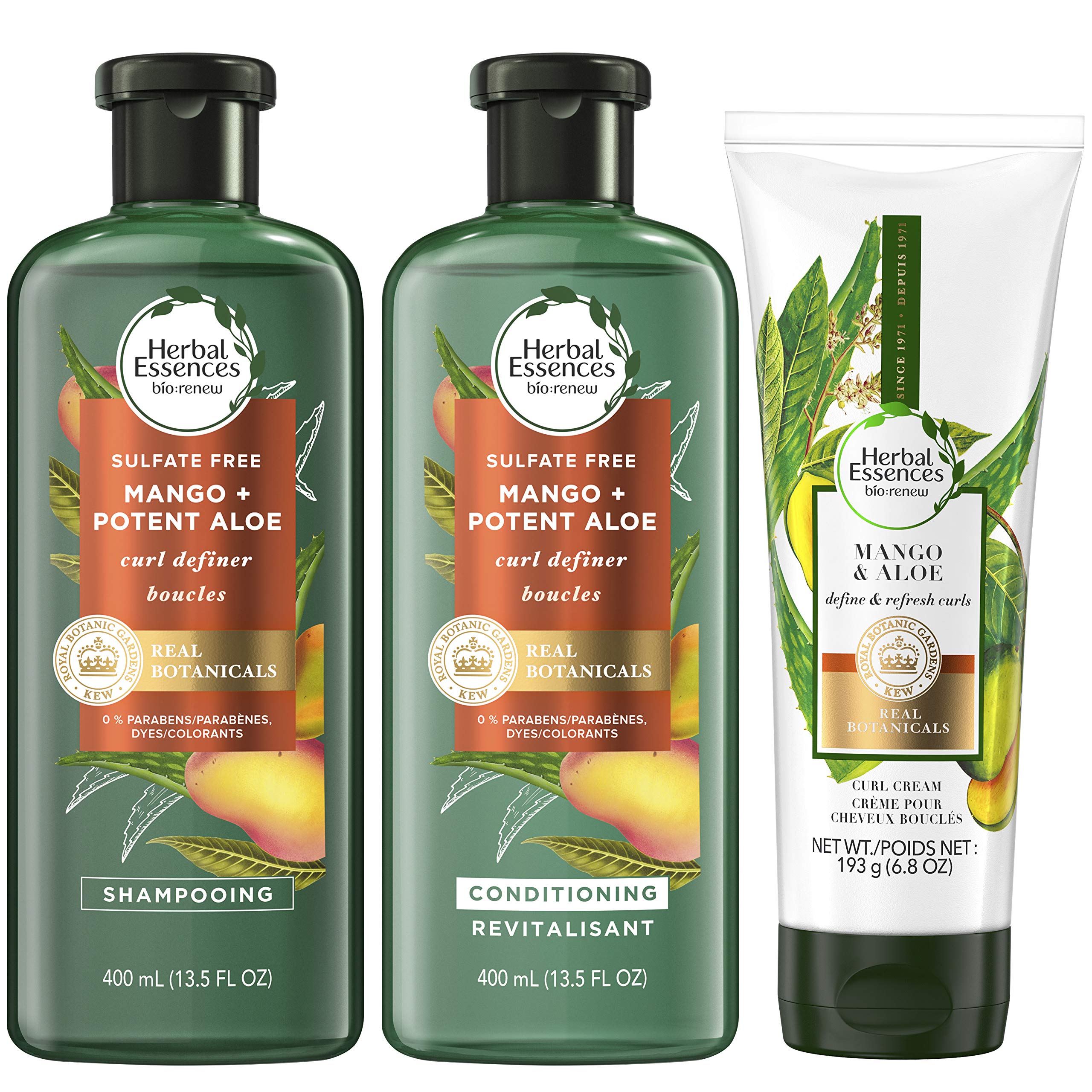 Udlænding forår prøve Herbal Essences + Bio:renew Sulfate Free Shampoo, Conditioner and Curl  Cream Set