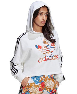adidas cropped hooded sweatshirt