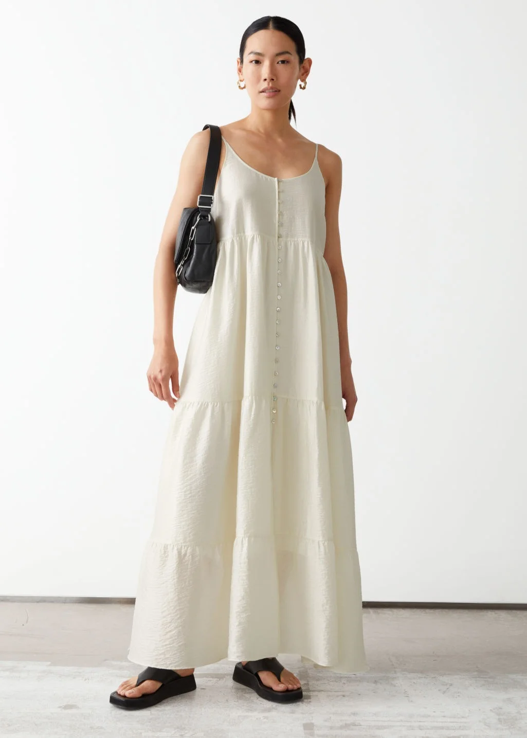 Other Stories Strappy Buttoned Maxi Dress