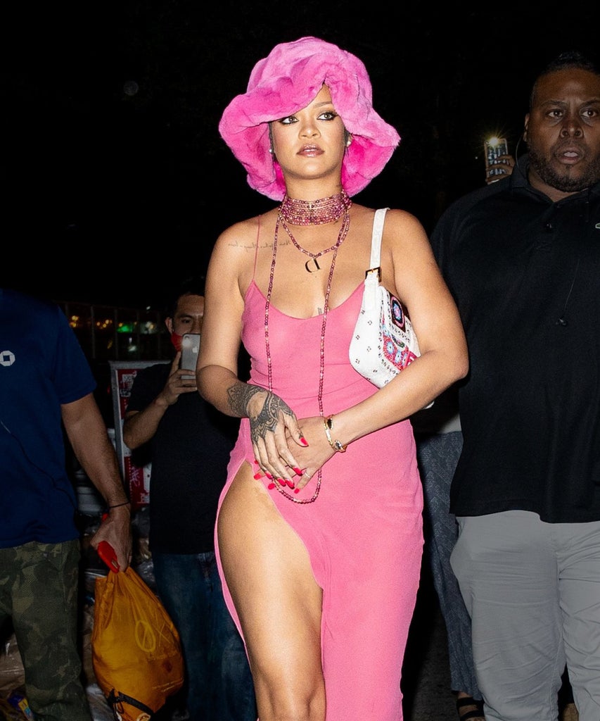 Rihanna’s Slip Dress & Fuzzy Bucket Hat Combo Is Straight From The ‘90s rihanna,dress,failure