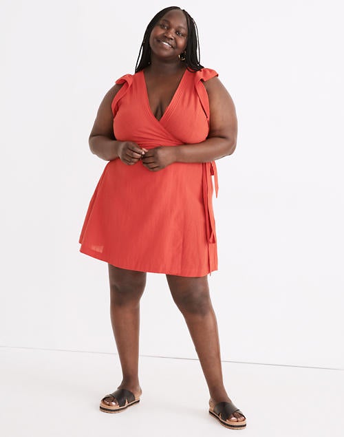 Madewell ruffle wrap clearance dress