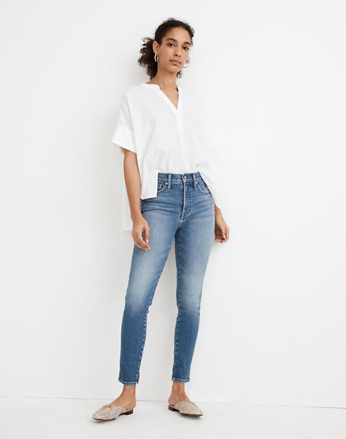 Madewell + 10″ High-Rise Skinny Crop Jeans in Sheffield Wash