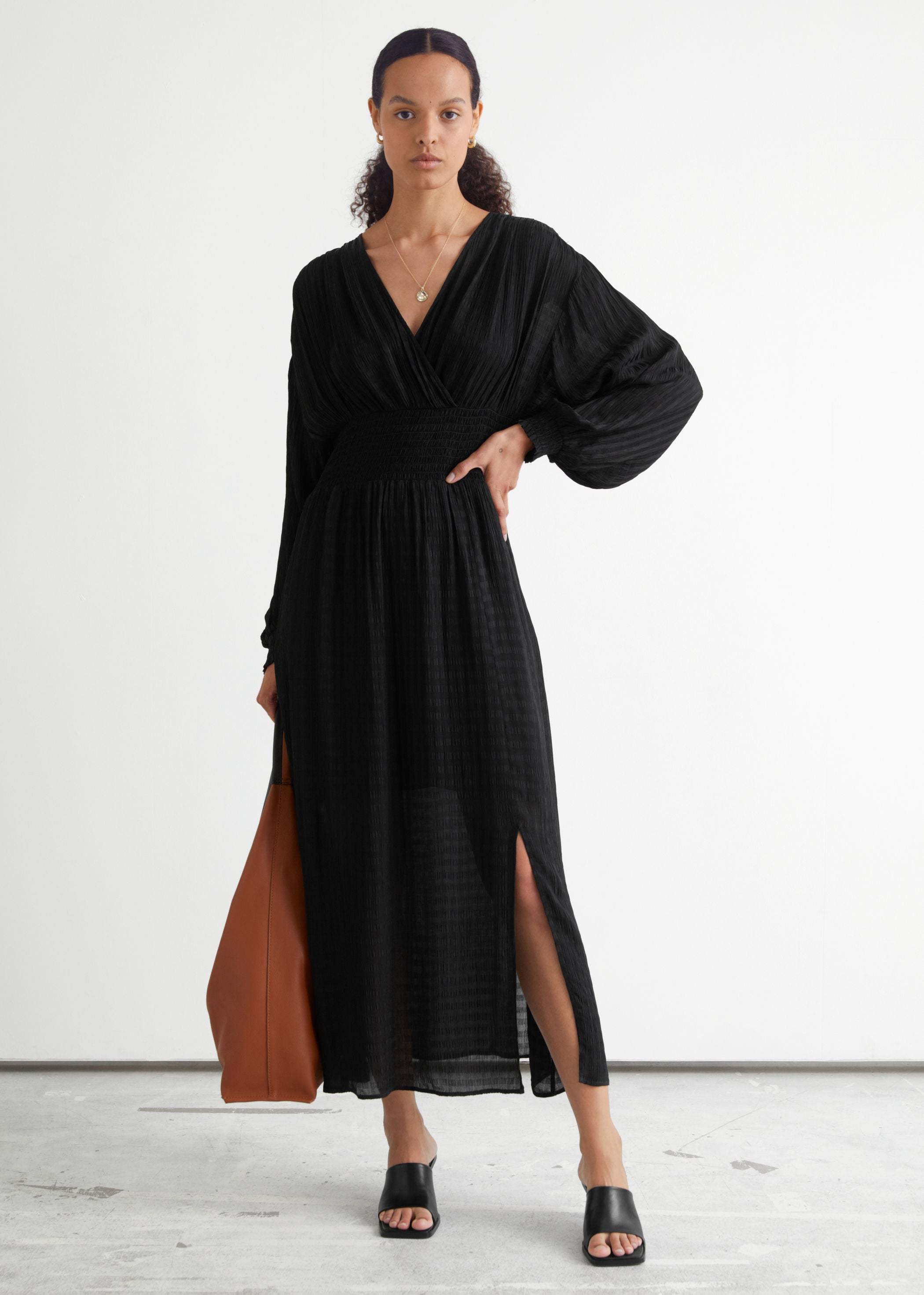 Other Stories Oversized Bell Sleeve Smock Dress