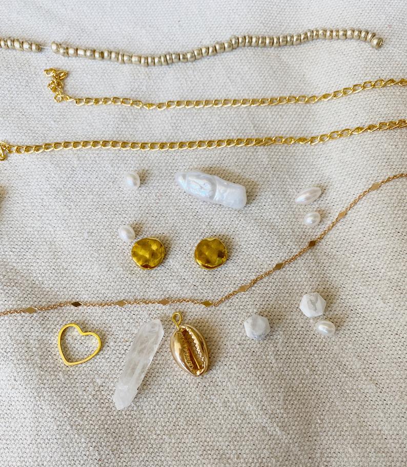 HouseMargo + Luxury DIY Jewelry Making Kit Gold Charms for Chokers