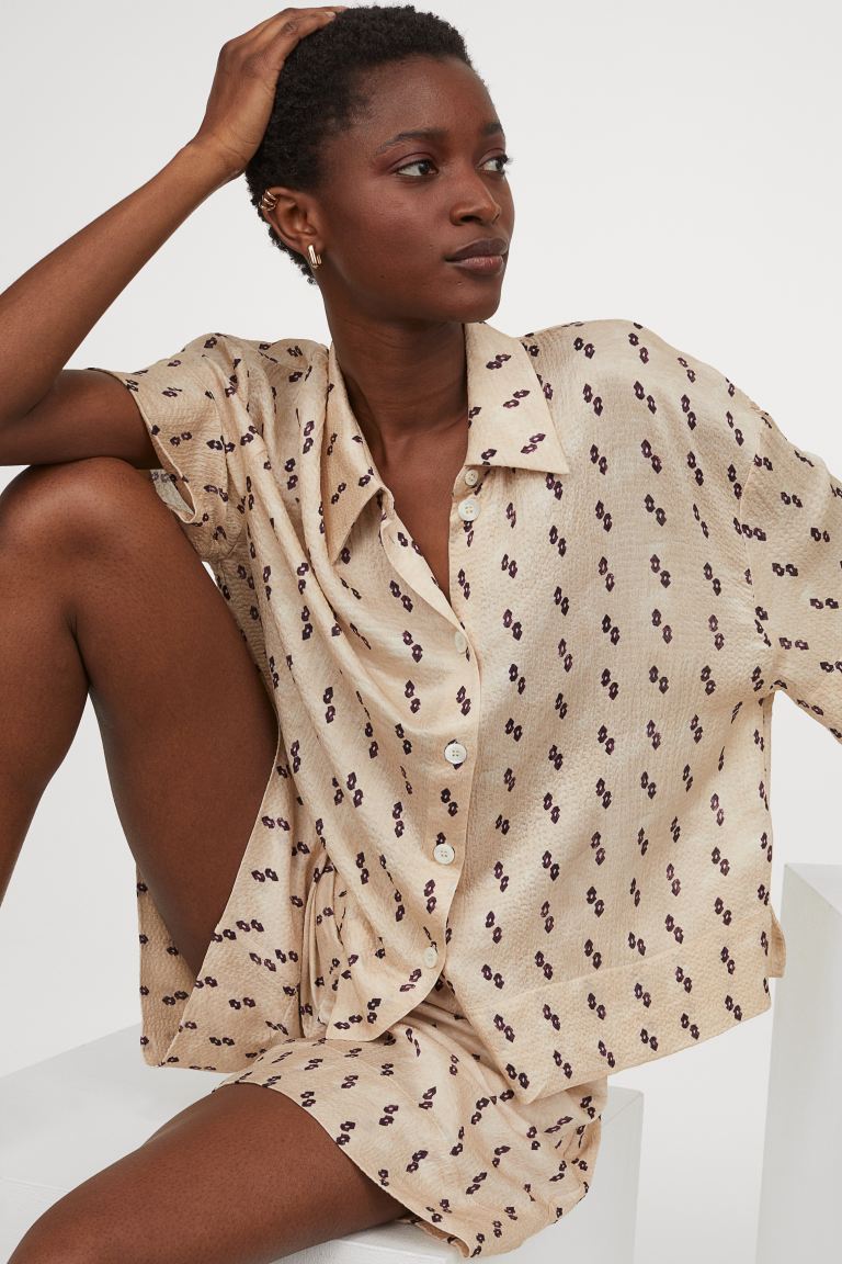 h and m silk shirt