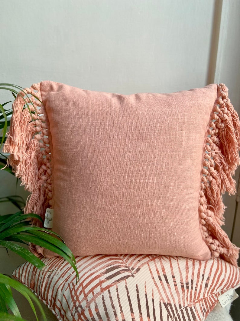 Etsy Apricot Peach Boho Cushion Cover