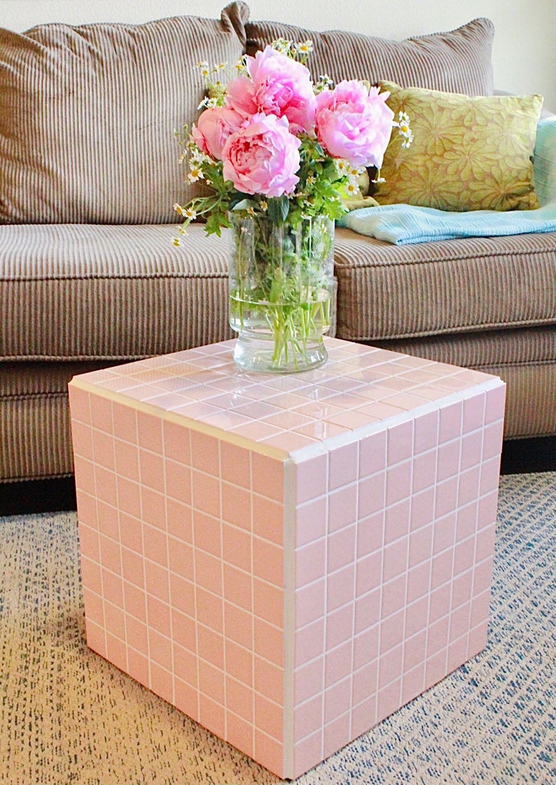 Pink cheap tile desk