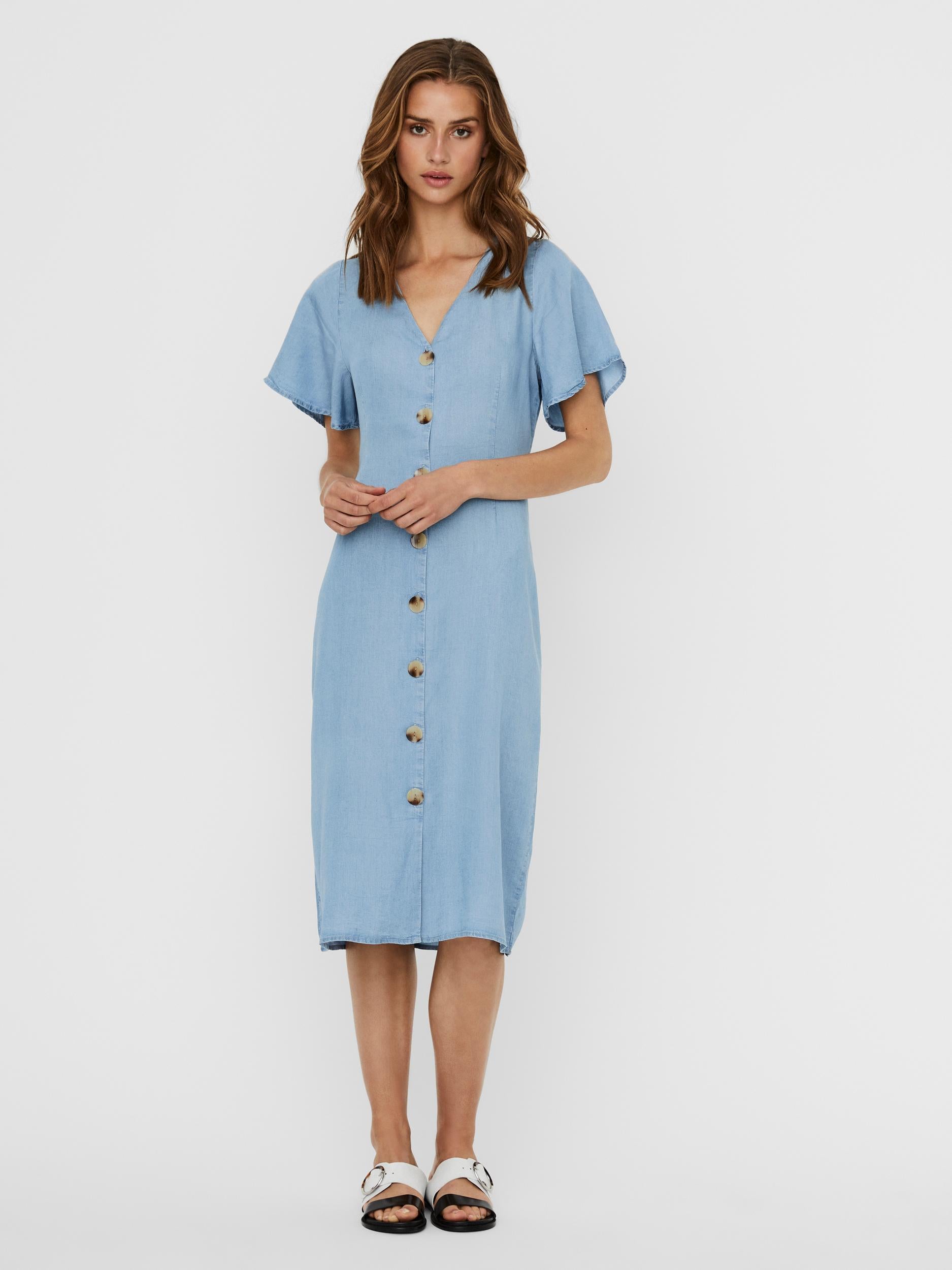 Vero Viviana Midi Tencel Shirt Dress