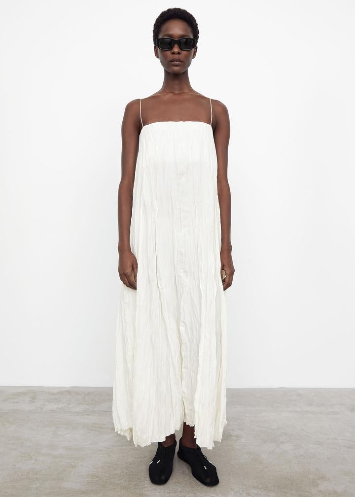 Toteme + Crinkled Silk Slip Dress