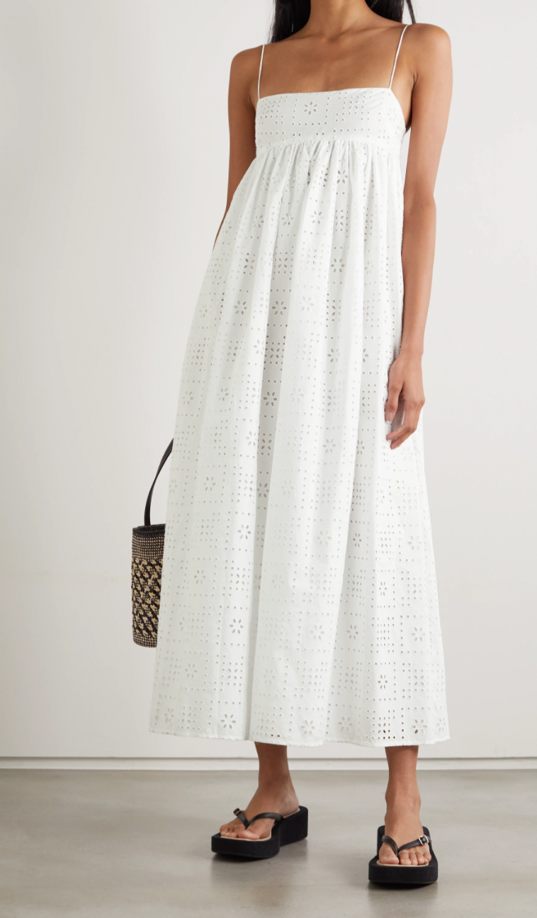 Matteau + Broderie Anglaise Organic Cotton-poplin Dress
