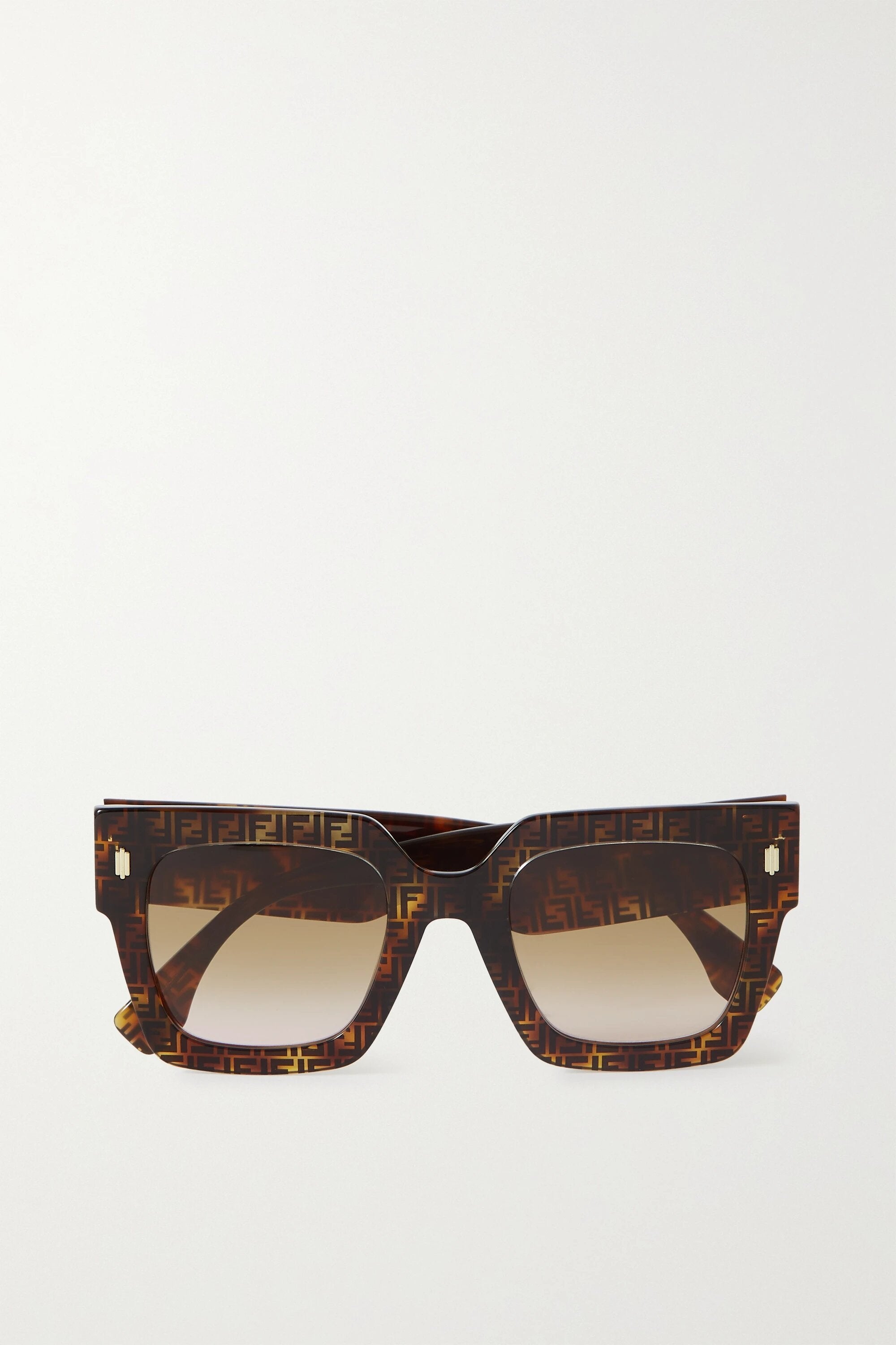 Fendi + Square-Frame Printed Tortoiseshell Acetate Sunglasses