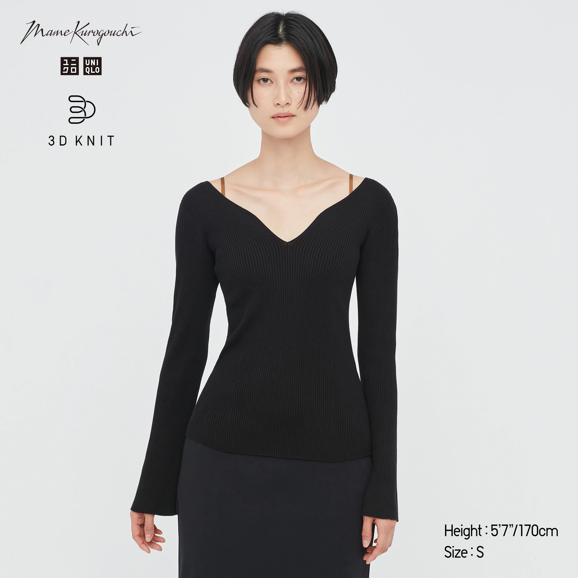 Uniqlo x Mame Kurogouchi + 3D KNIT RIBBED LONG-SLEEVE SWEATER