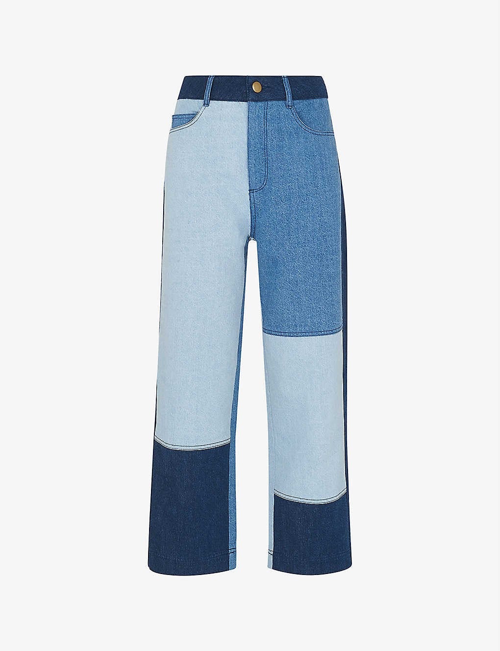 Whistles + Patchwork straightleg highrise jeans