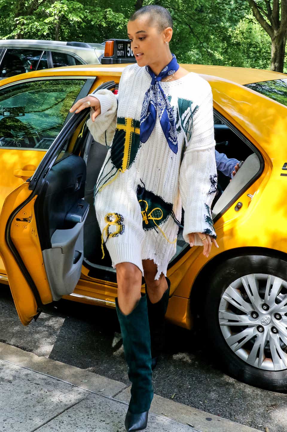 NEW YORK, NY - JUNE 08: Jordan Alexander is seen at the film set of 'Gossip Girl' TV Series on June 08, 2021 in New York City.