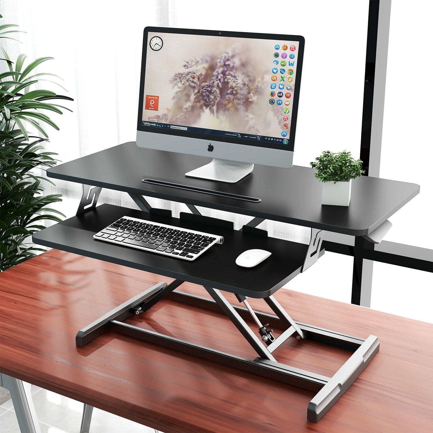 narrow standing desk converter