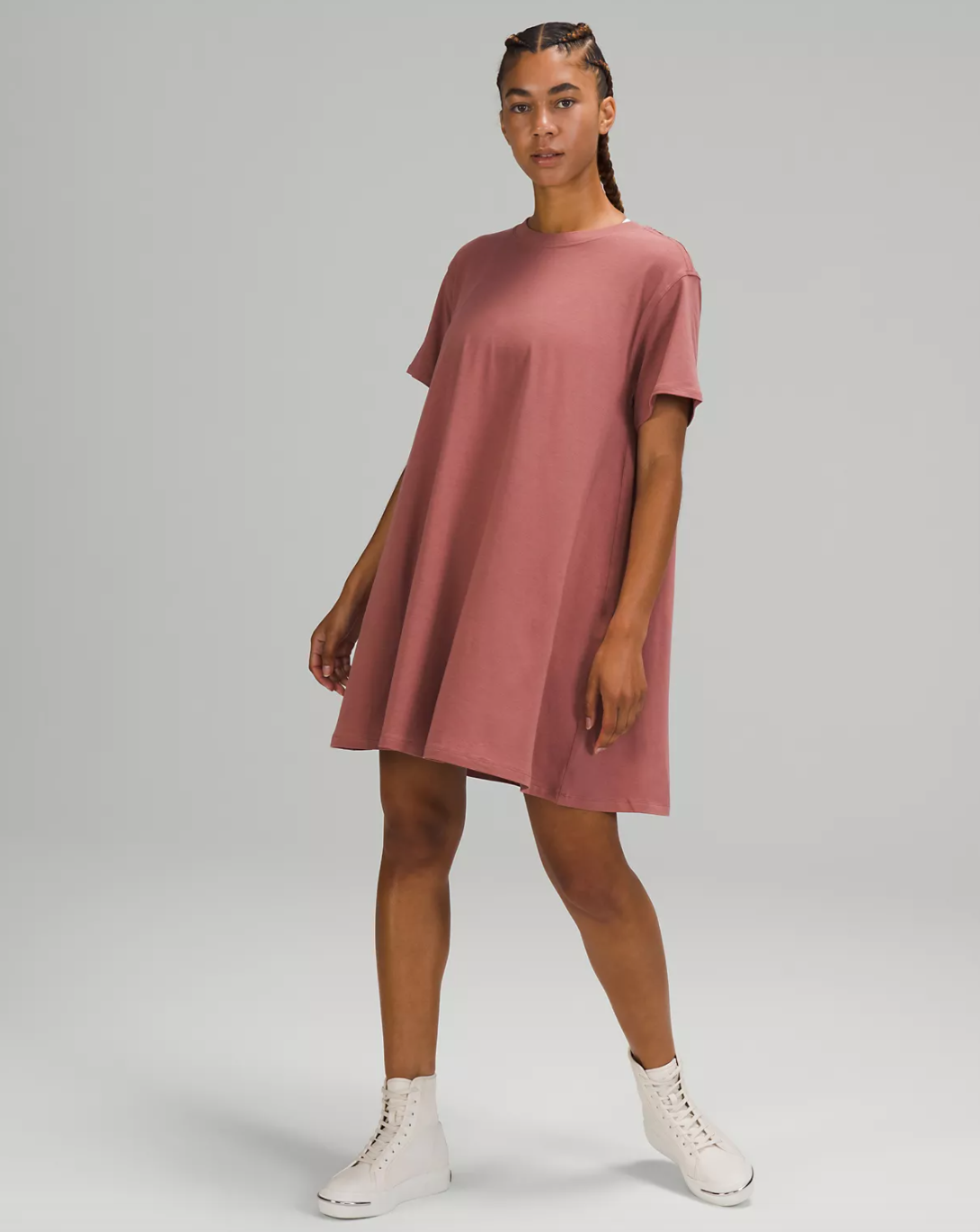 white sleeveless oversized t shirt dress