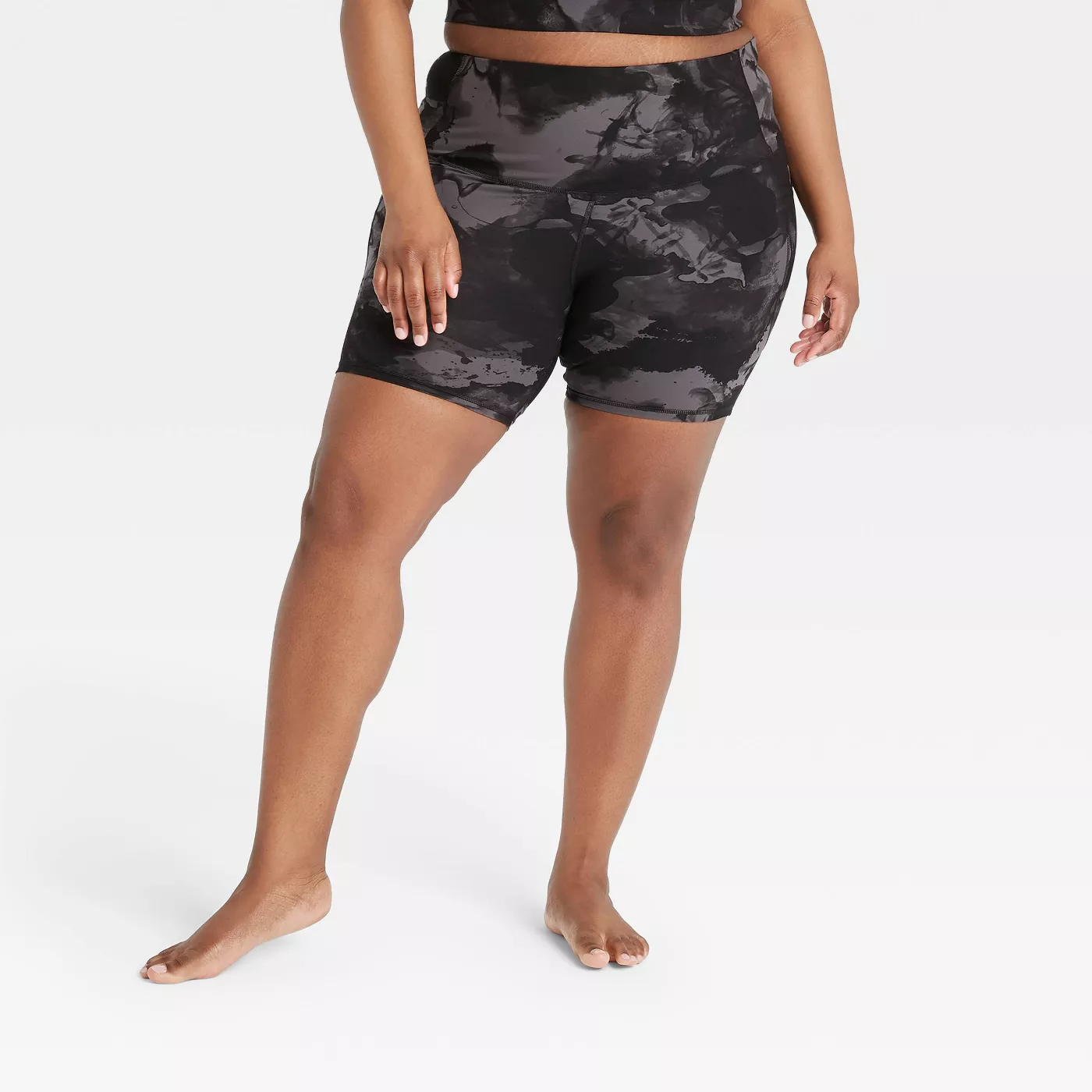 plus size high rise biker shorts