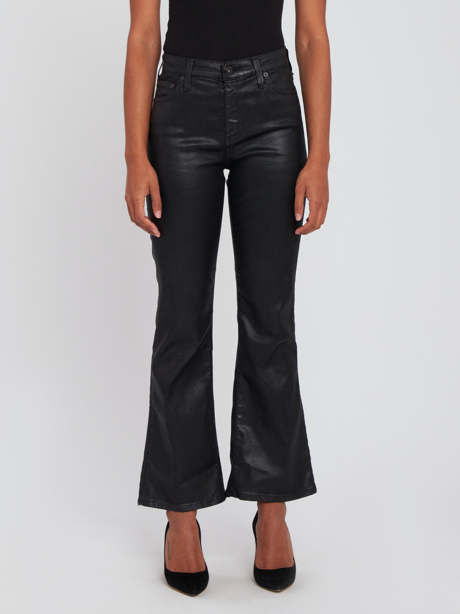 AG + Quinne High Rise Crop Kick Flare Jeans