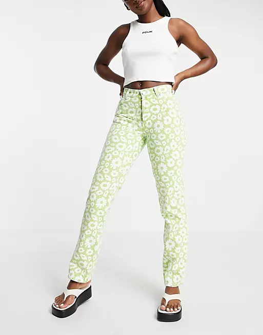 patterned jeans womens