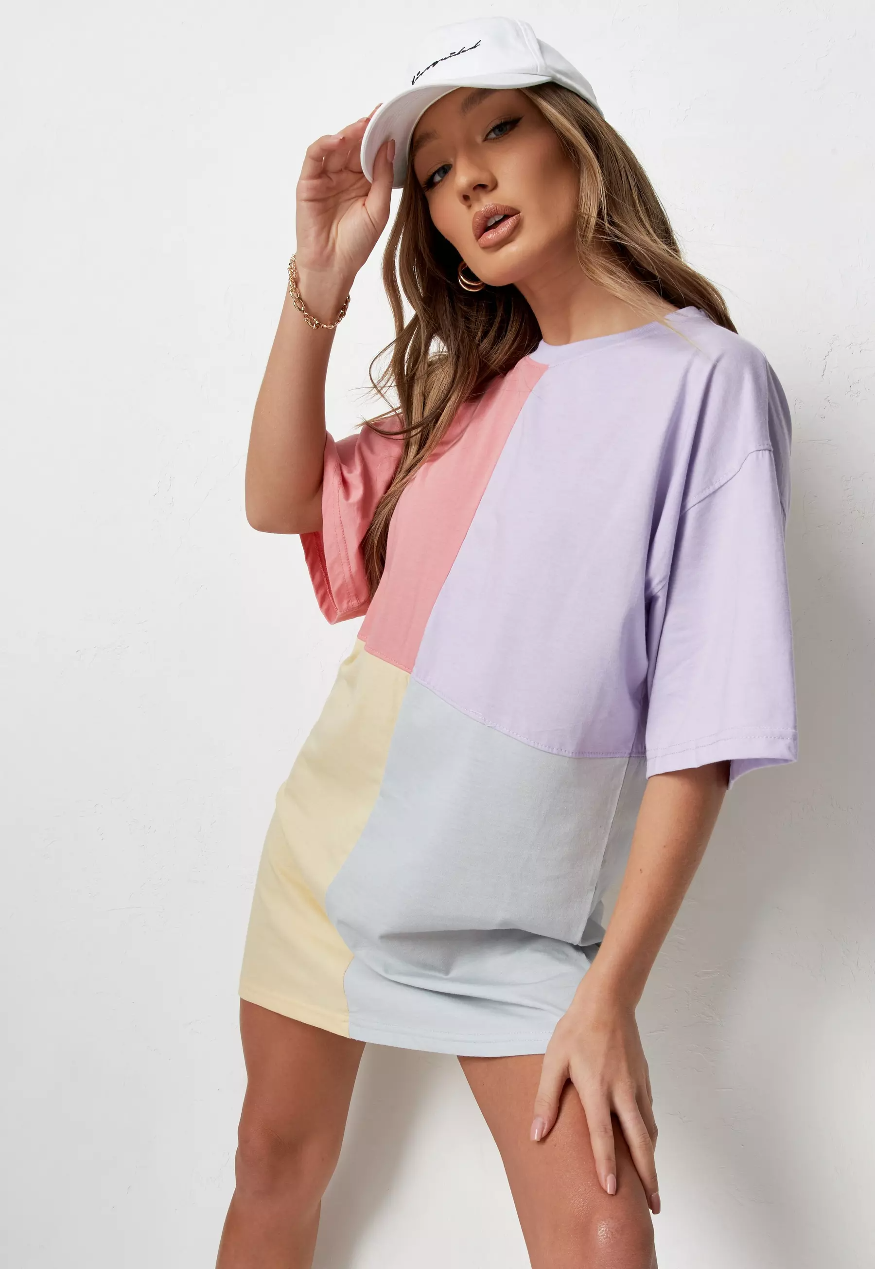 Missguided Oversized Colorblock T shirt Dress