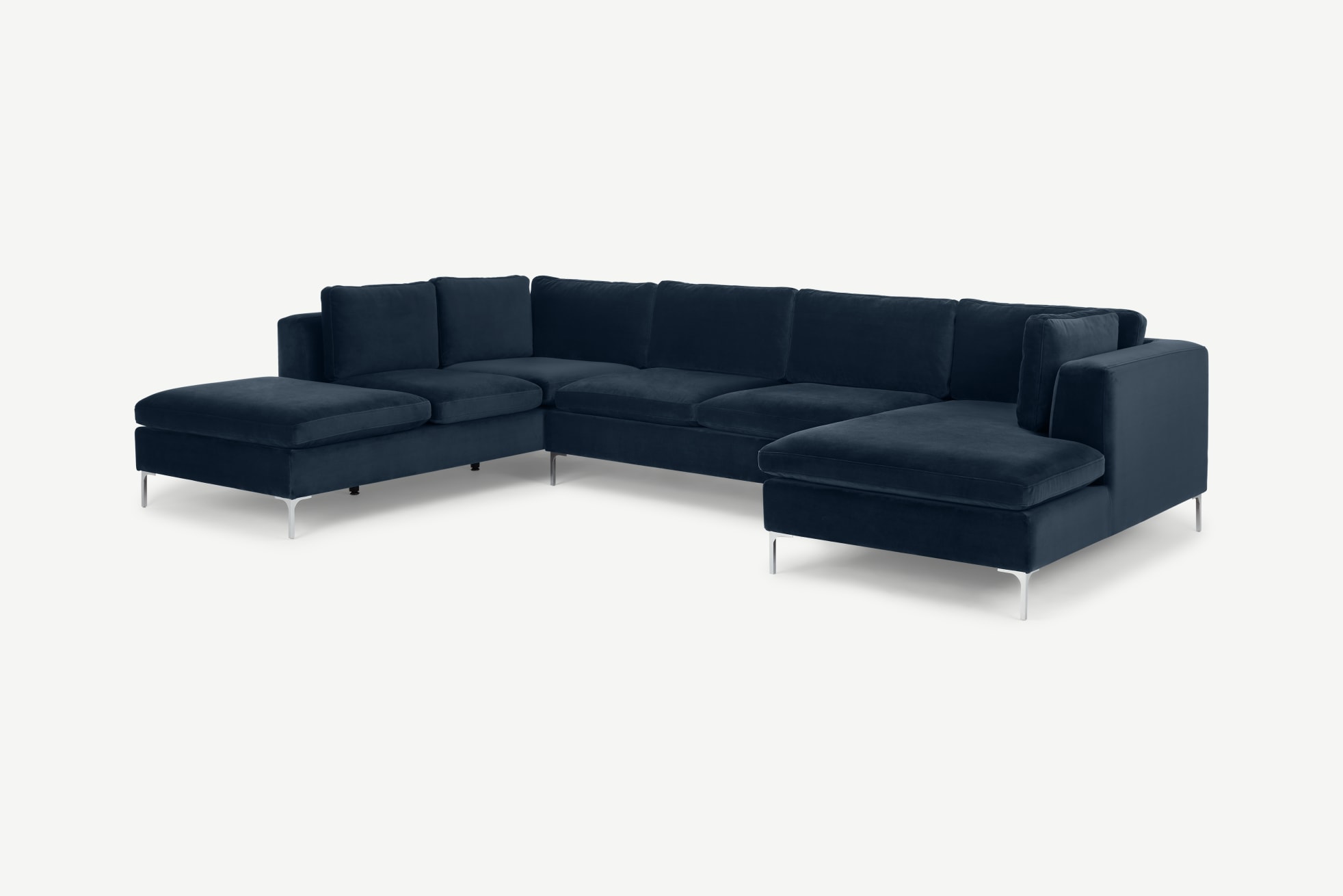 + Monterosso Left Hand Facing Corner Sofa, Sapphire Blue Velvet