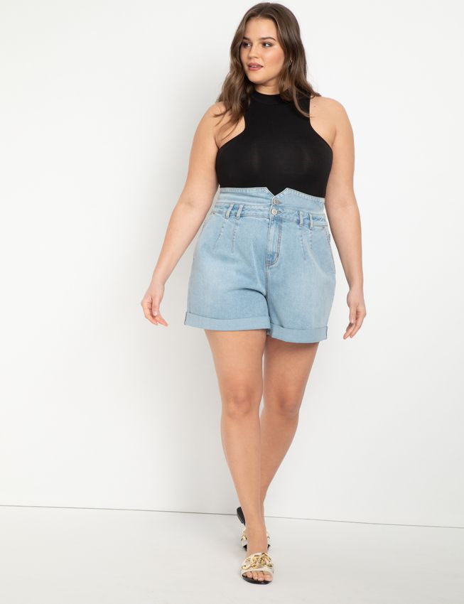 plus size white jean shorts