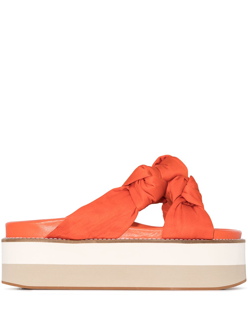 Ganni + GANNI 65mm flatform knotted sandals