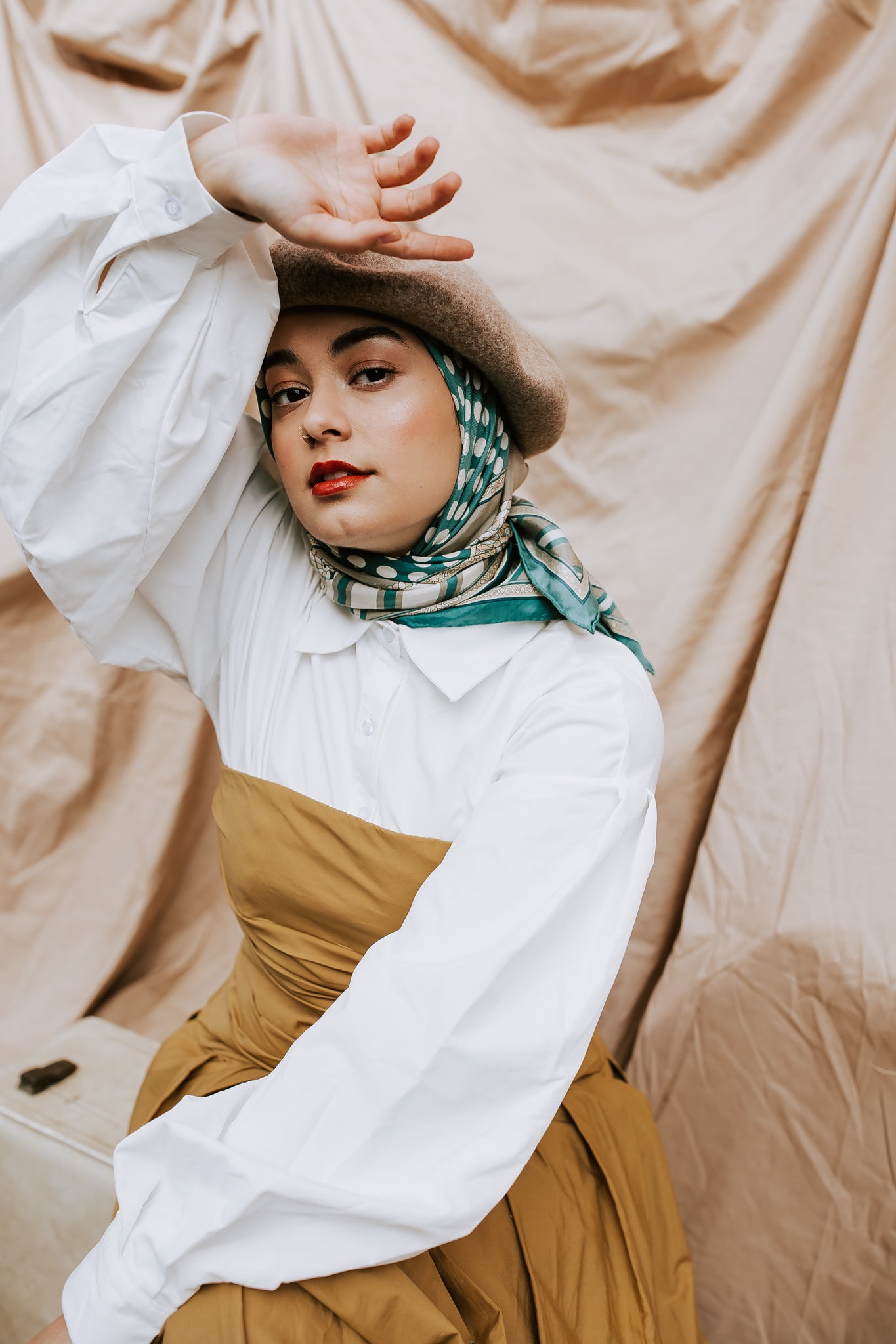 Hijab Scarf Ambesonne Fantasy Headscarf Fashion Lady with Hat