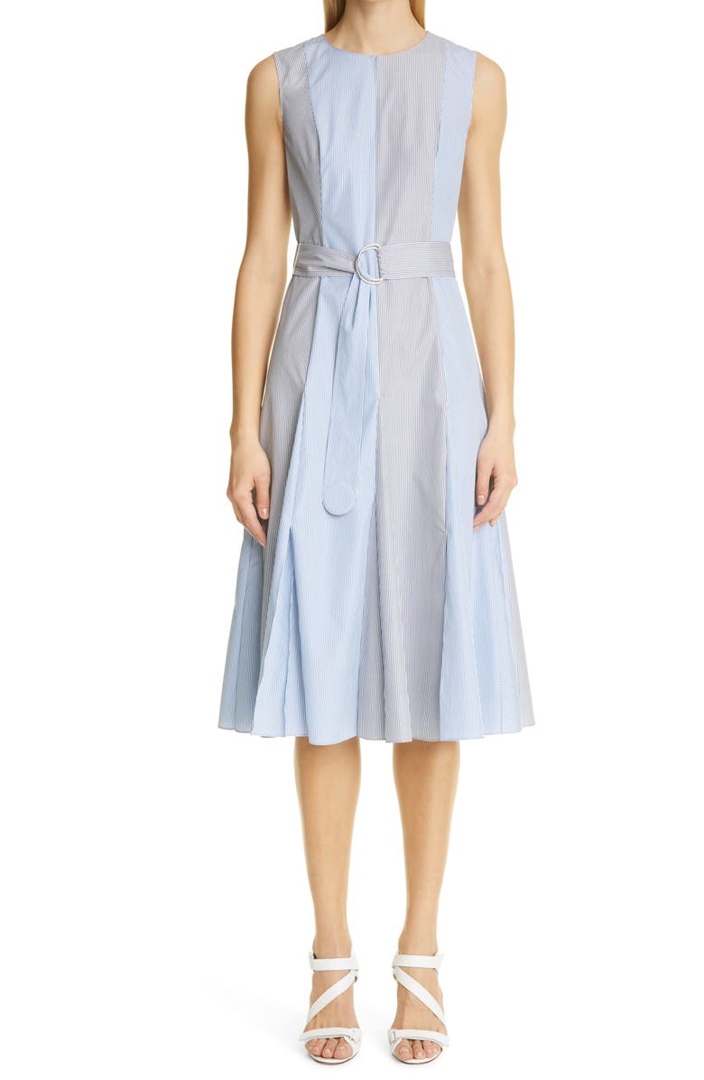 Akris Punto + Stripe Cotton A-Line Dress