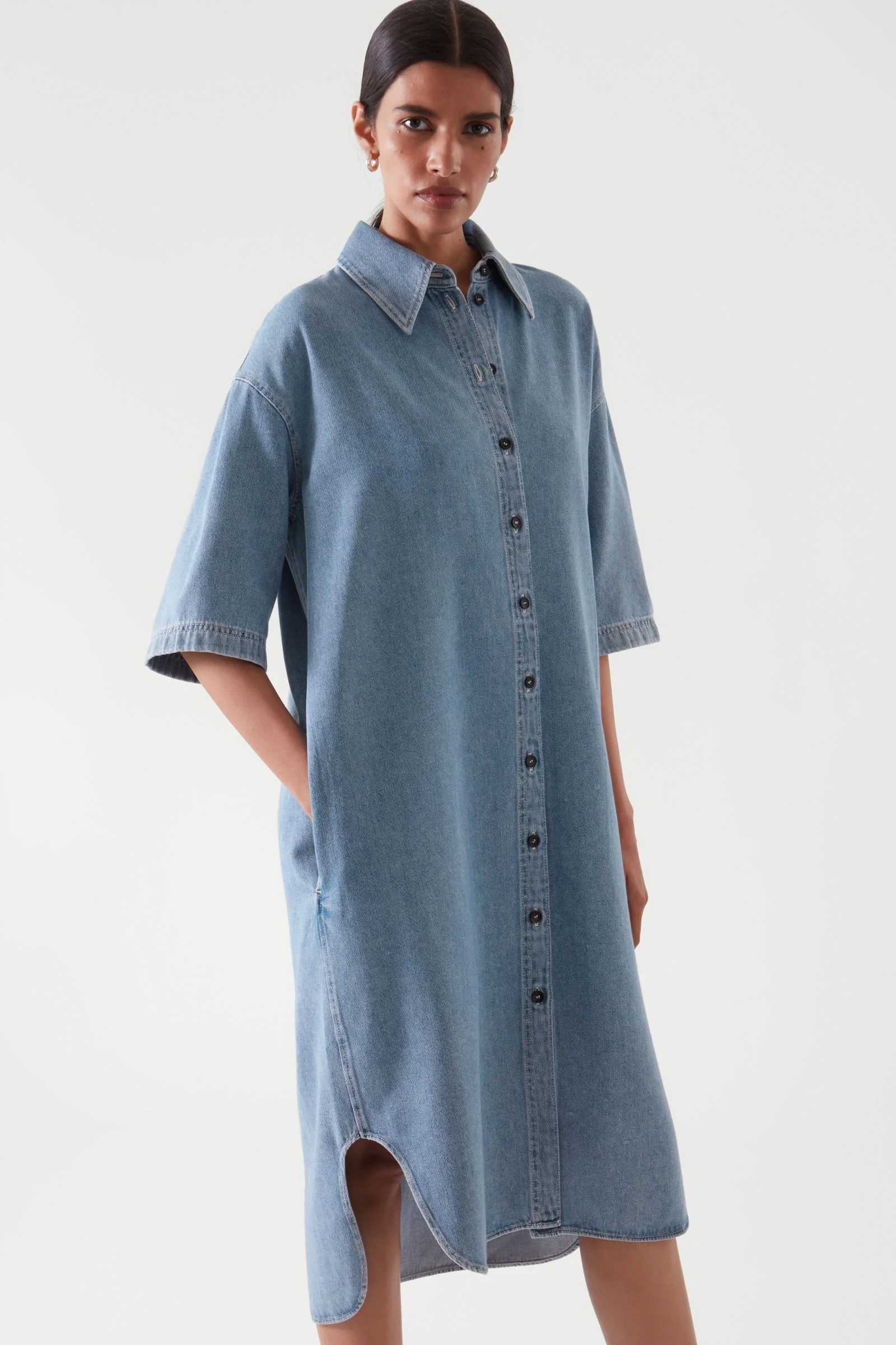 Denim top shirts dress