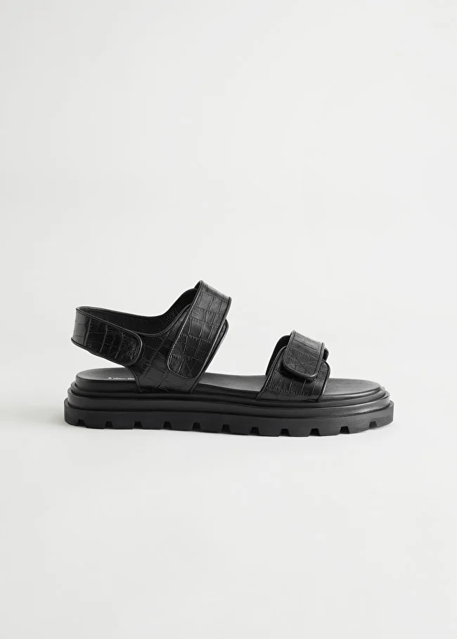 Supersonic hastighed snak løfte &amp; Other Stories + Croc Embossed Leather Sandals
