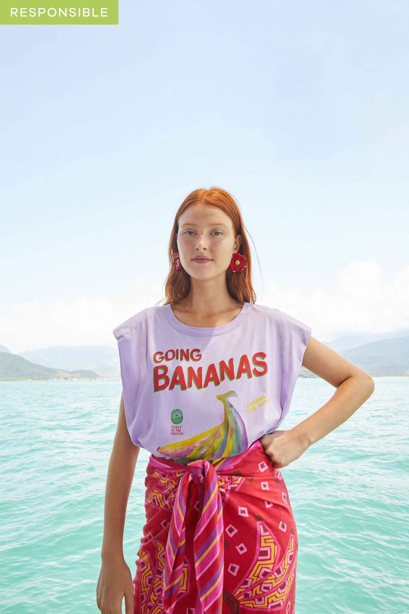 Farm Rio + going bananas graphic t-shirt