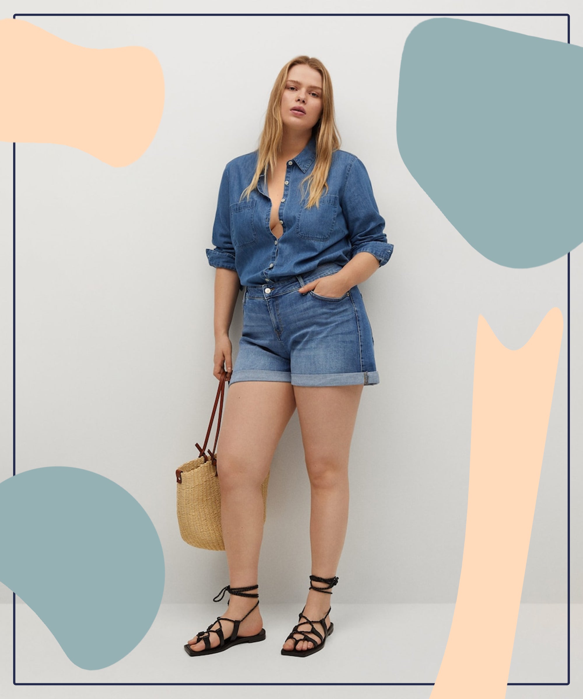 Women wearing jean sales shorts