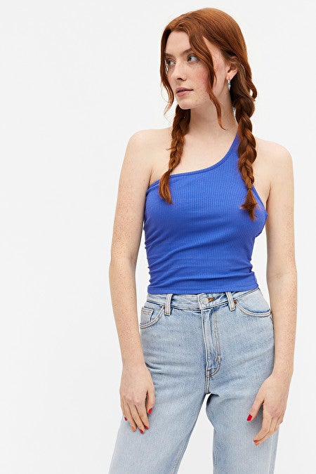 Monki cares One-Shoulder Ribbed Top