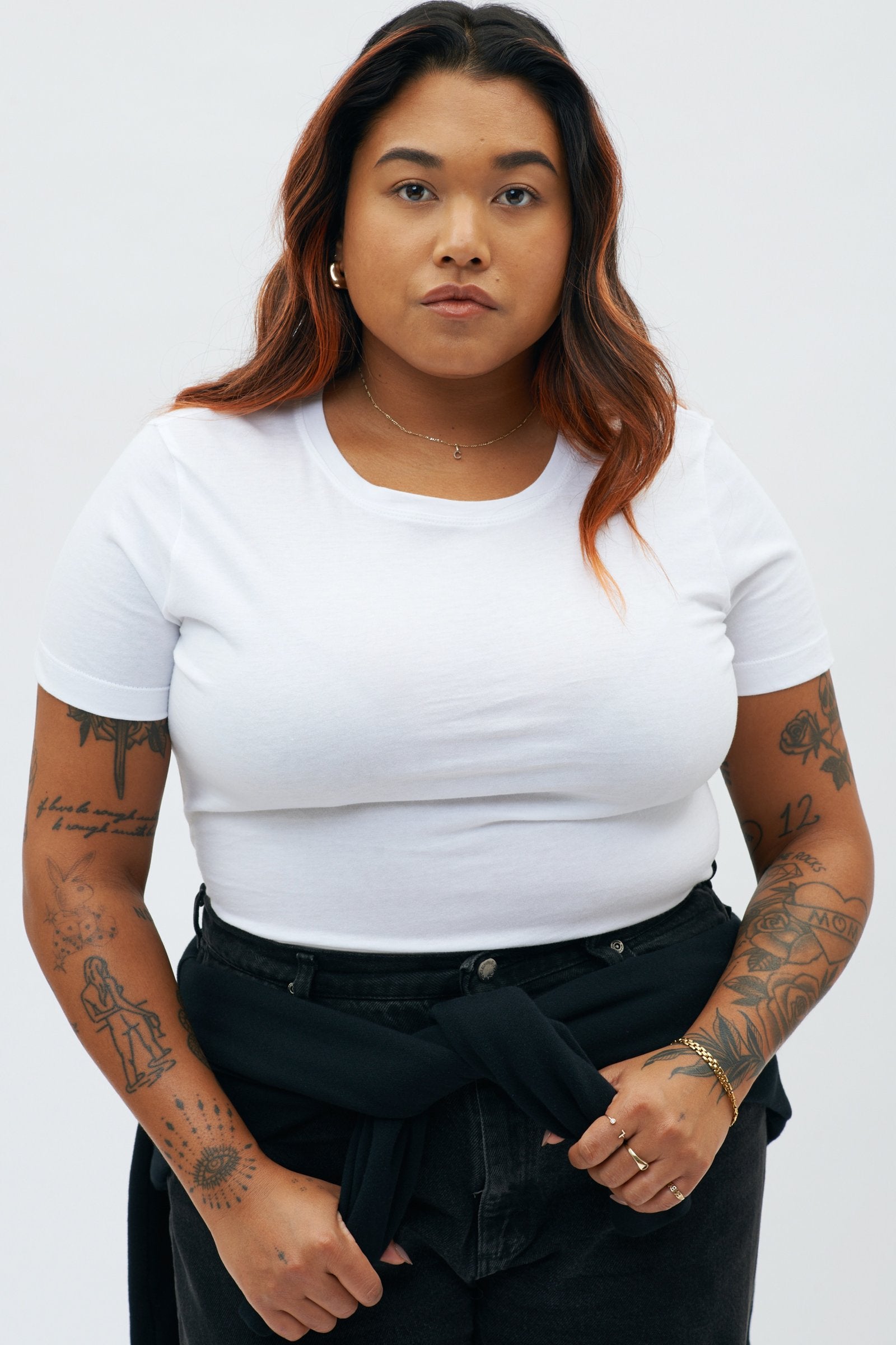 Women's plus size sales white t shirts